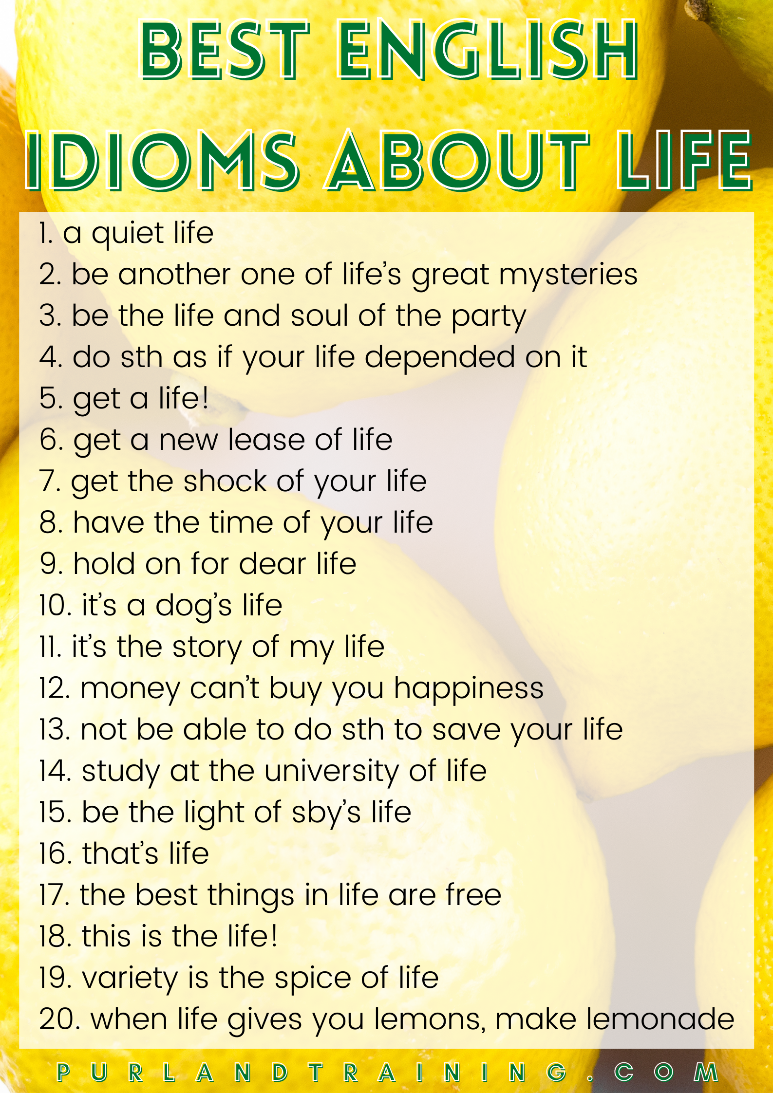 Best English Idioms about Life
