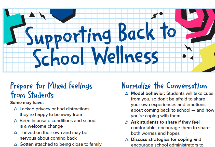 Supporting Back to School Wellness