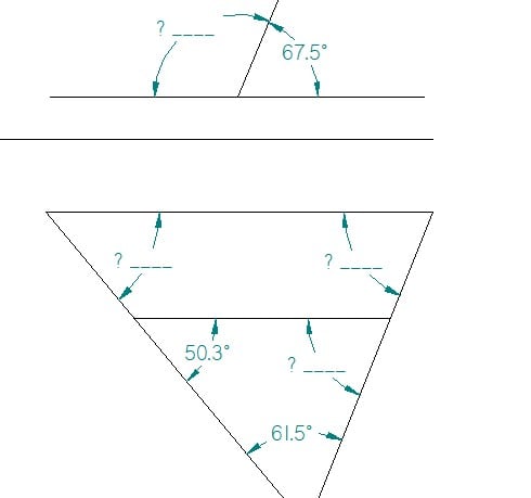 Adjacent Angles; Parallel lines, Complimentary, Supplementary