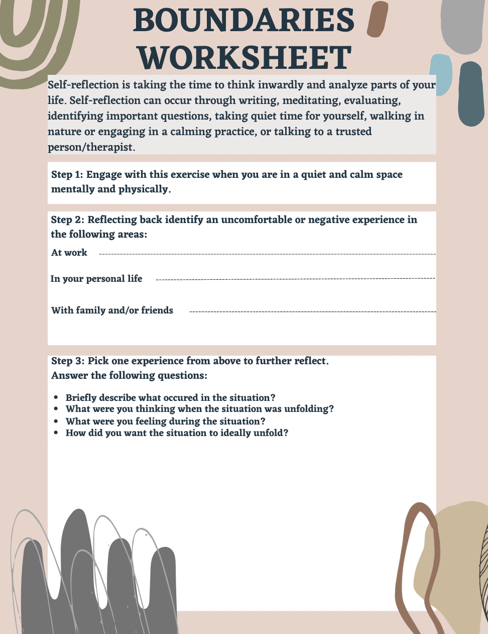 Boundaries worksheet