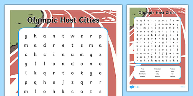 Olympic Host City Word Search