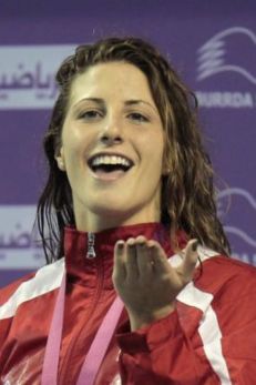 A photo of Katya Bachrouche, Arab American Olympic swimmer,