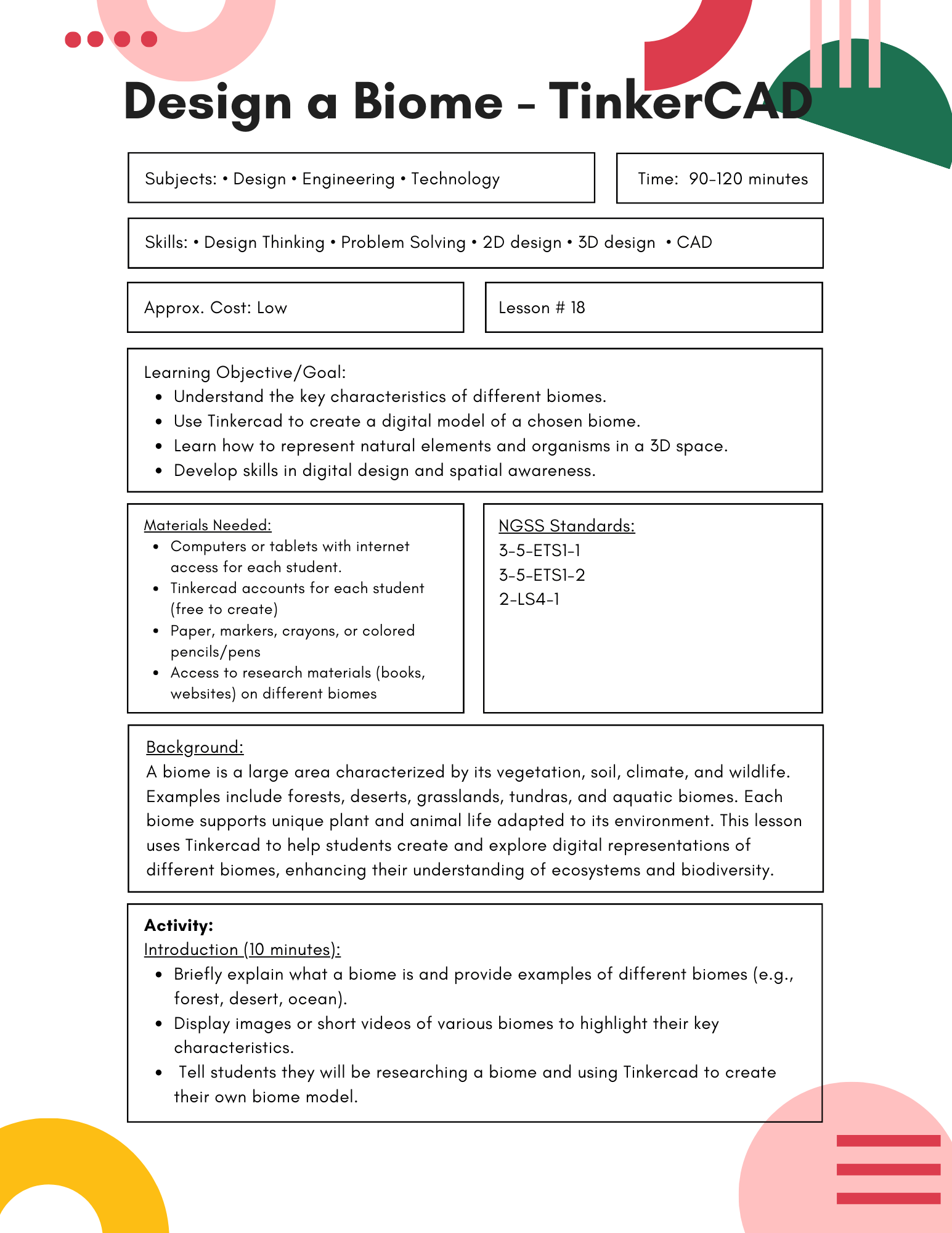 Design a Biome in TinkerCAD