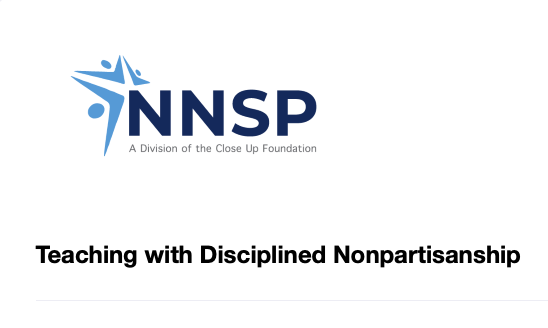 Join Us Dec 5 , 12-1 pm EST: Professional Development for Teaching with Disciplined Nonpartisanship