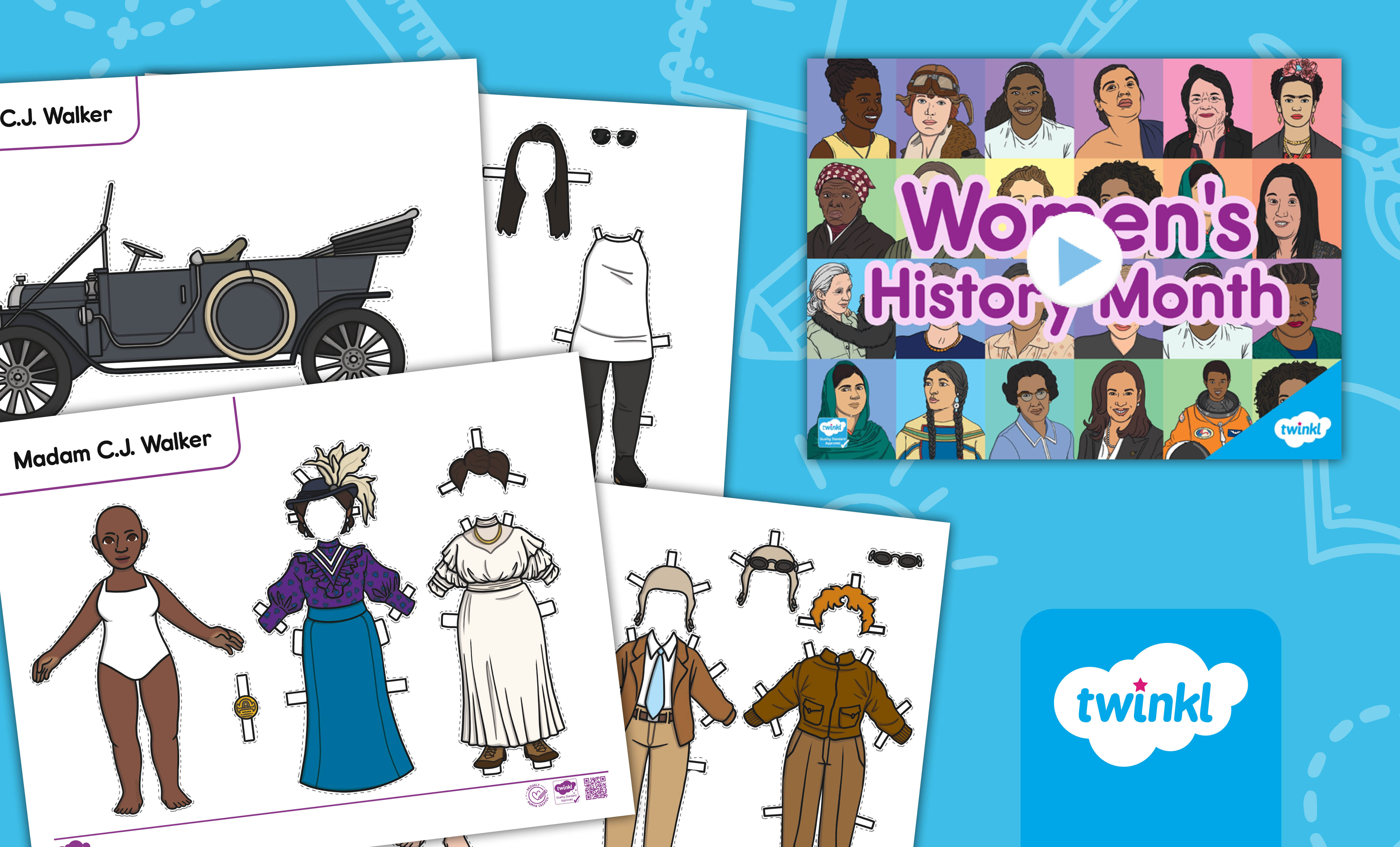 Women's History Month Powerpoint and Activity for PreK-K