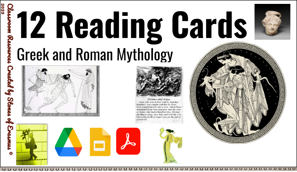 12 Illustrated Greek & Roman Mythology Reading Cards: Myth Passages