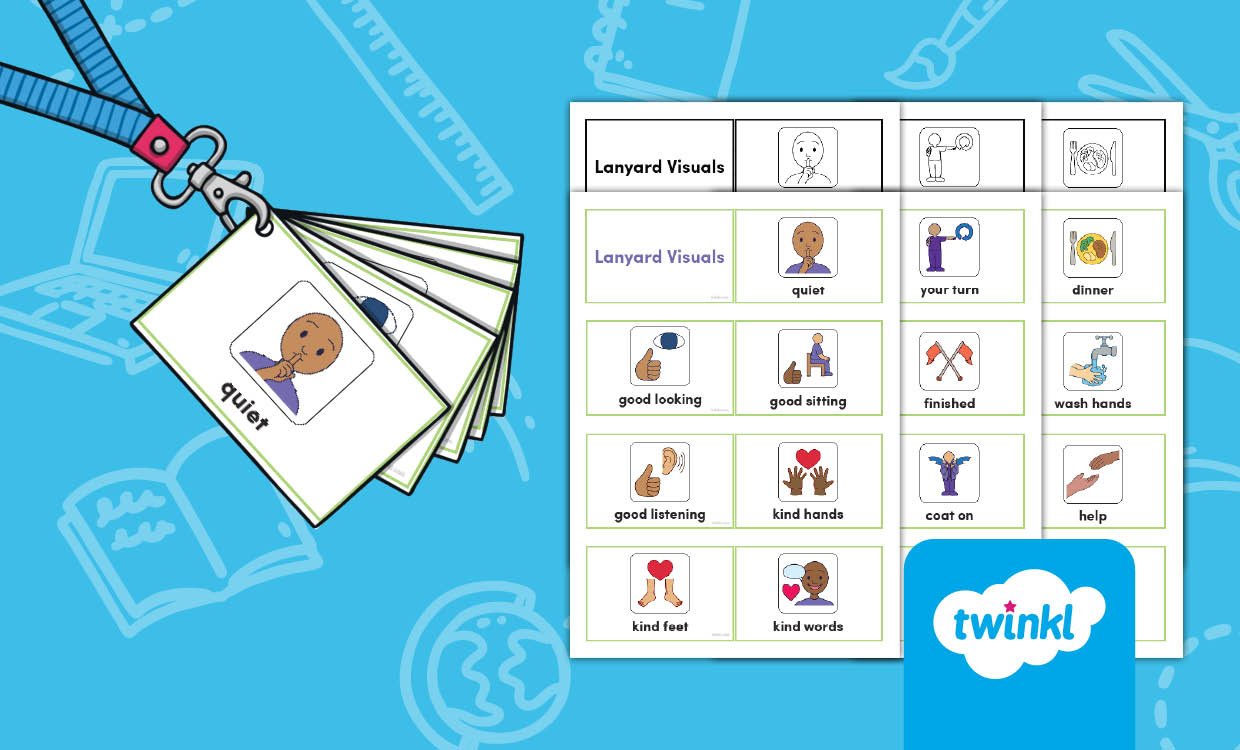 Twinkl Symbols for AAC: Communication Lanyard Cards for Adults
