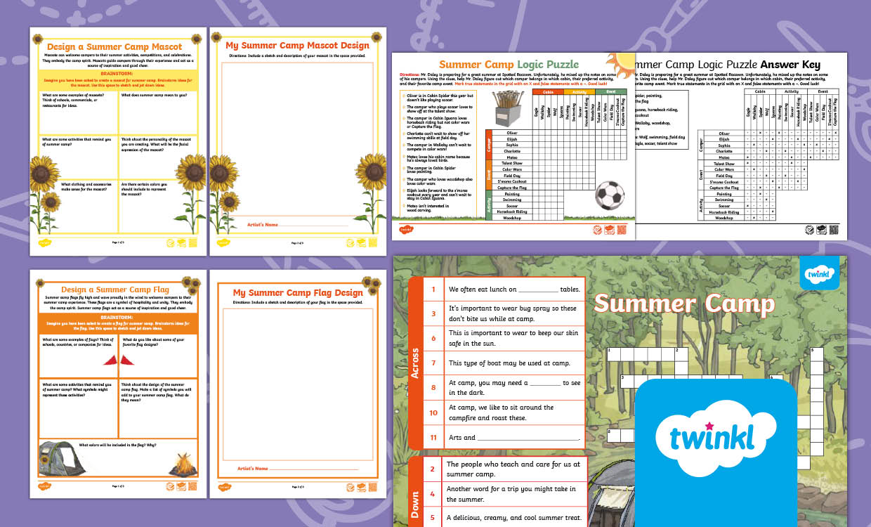 Summer Camp Activity Pack for 6th–8th Grade