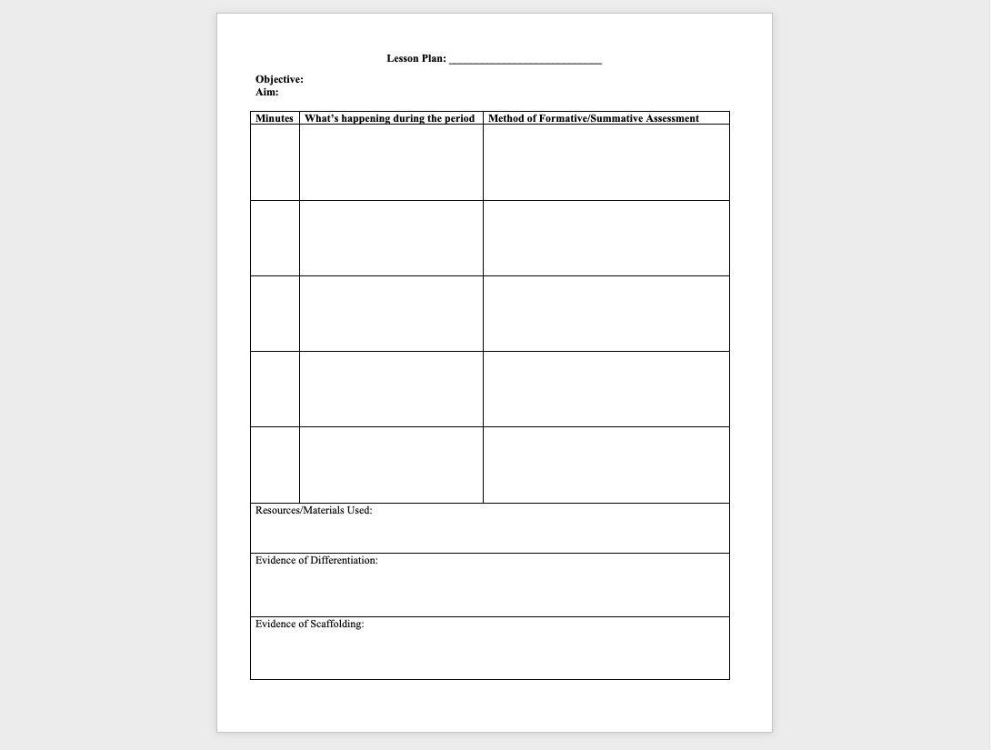 Lesson Plan Template for Grades 6-12