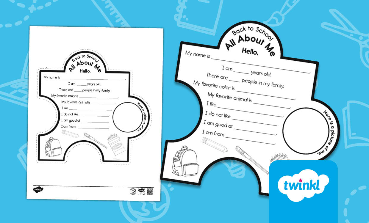 Back-to-School All About Me Jigsaw