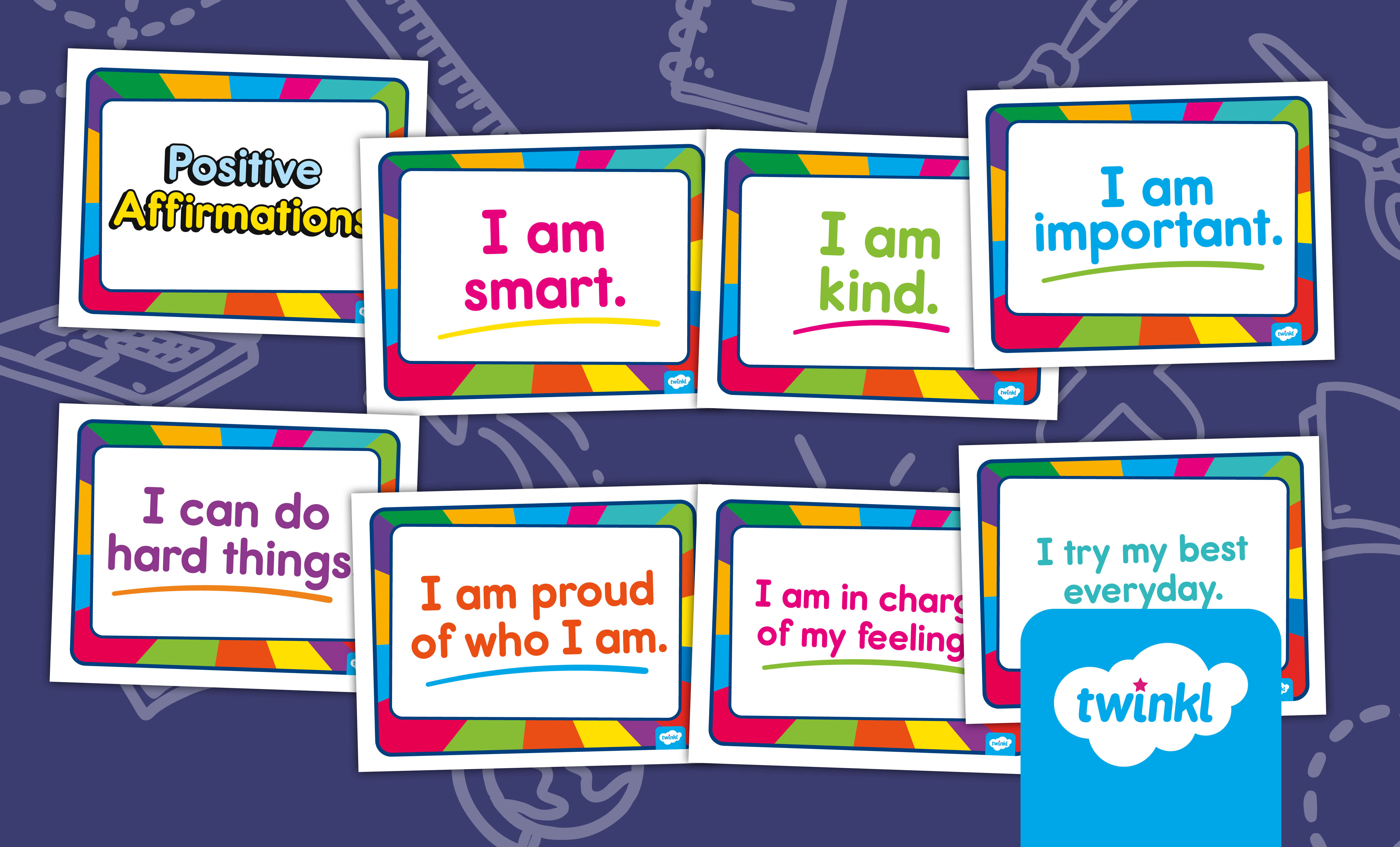 Positive Affirmations Class Posters for Elementary School