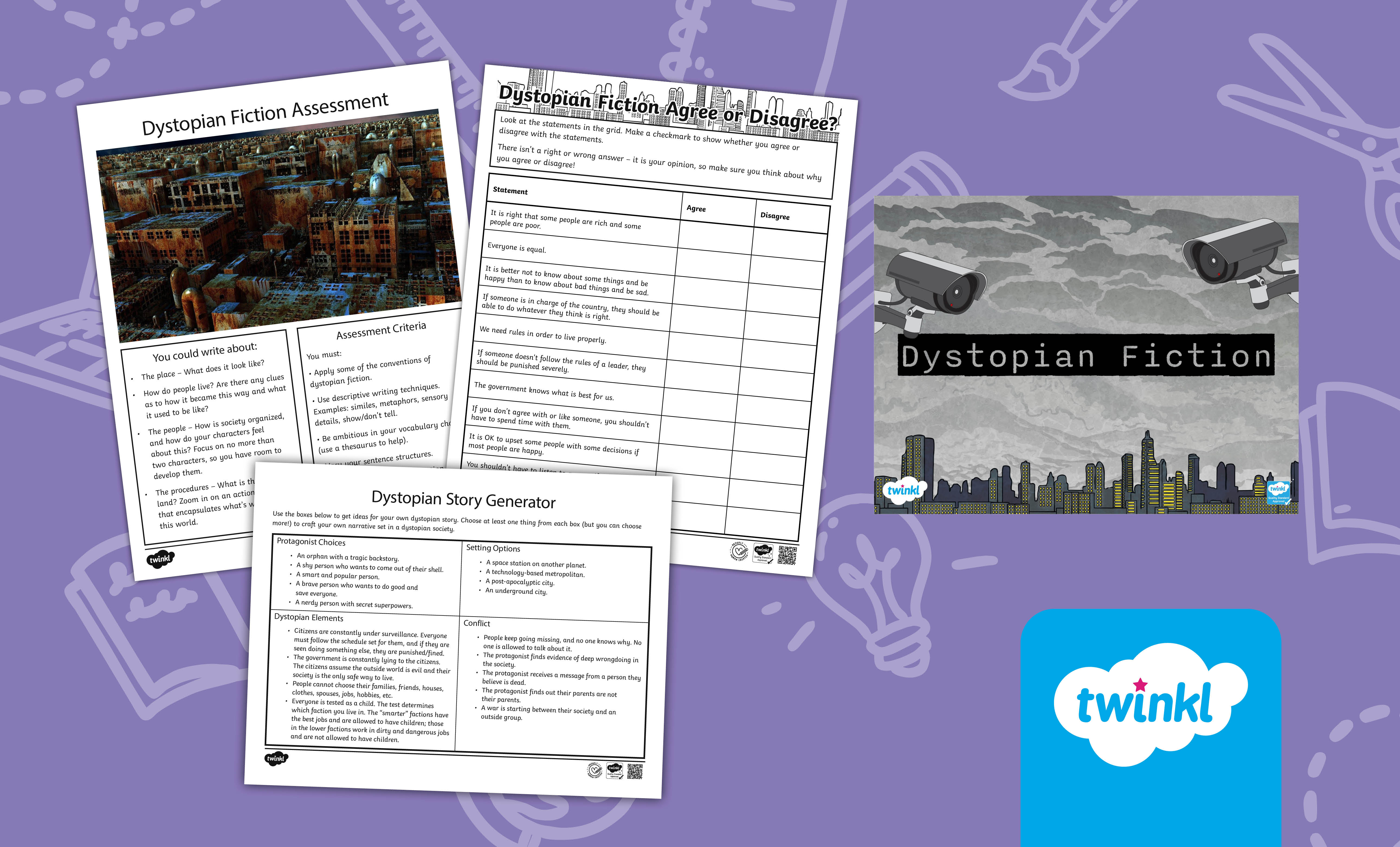 An Introduction to Dystopian Fiction Lesson for 6th-8th Grade