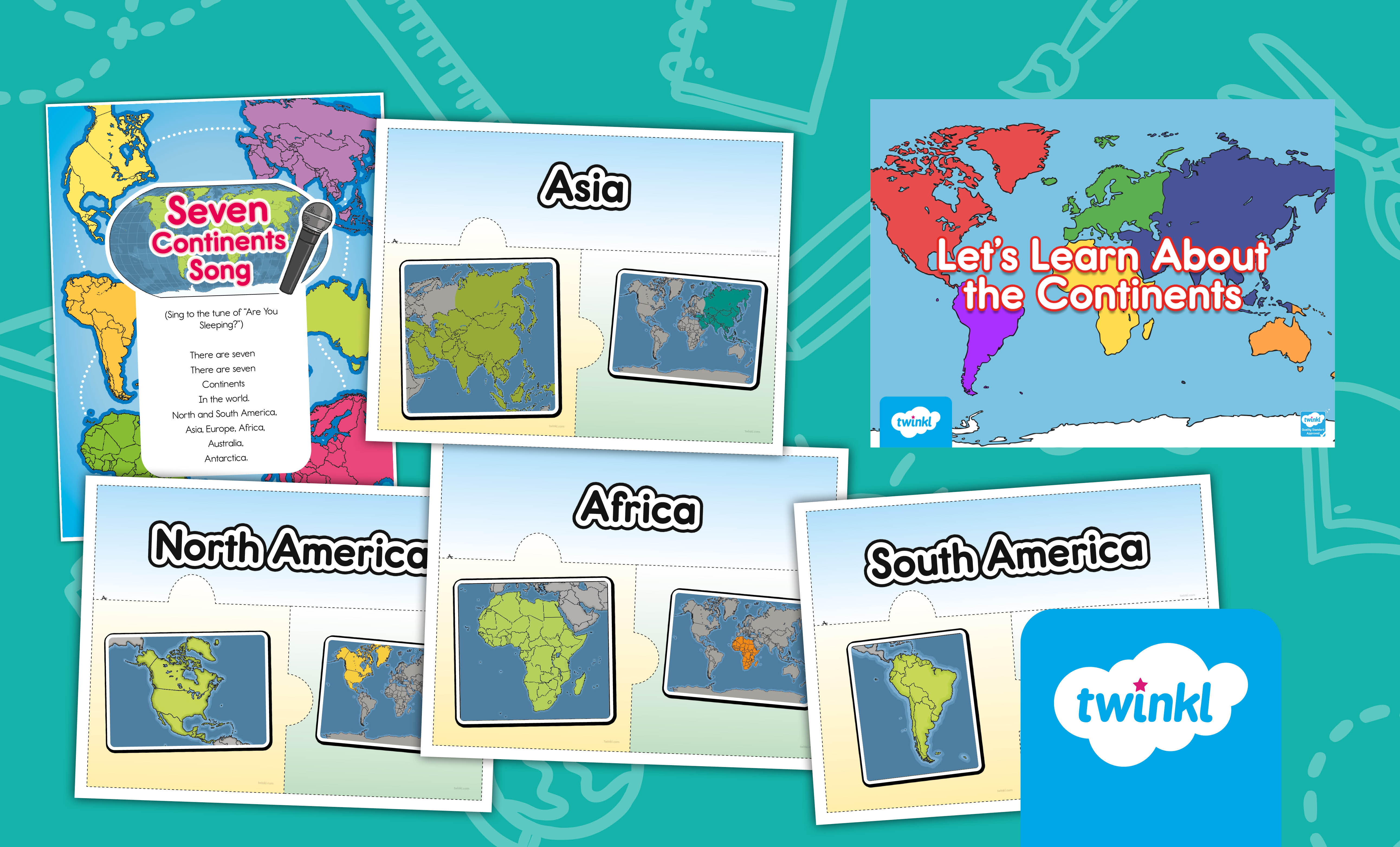 Let’s Learn About the Continents Lesson for K-2nd Grade