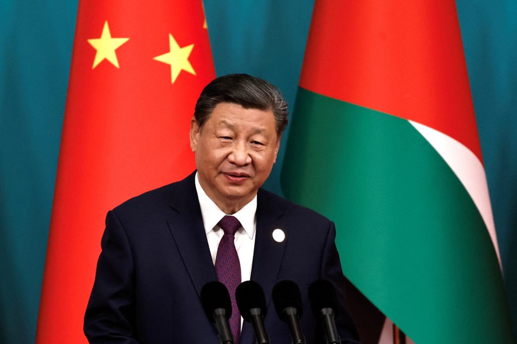 Chinese President Xi Jinping delivers a speech at the opening ceremony of the 10th ministerial meeting of the China-Arab States Cooperation Forum, at the Diaoyutai State Guesthouse in Beijing, China May 30, 2024. REUTERS/Tingshu Wang/Pool