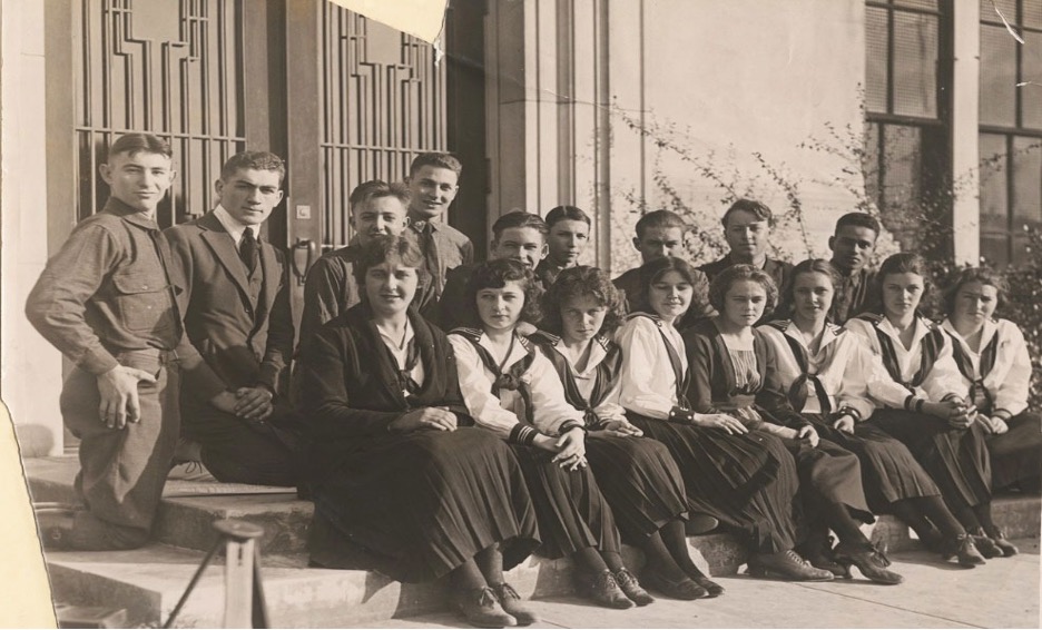 Ralph Bunche with Jefferson High School classmates in January 1922. UCLA Library Special Collections