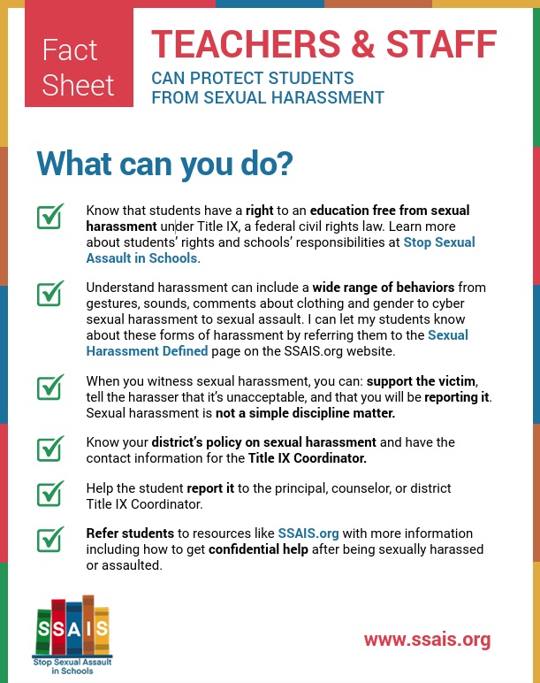 One pager on proctecting students from sexual harassment