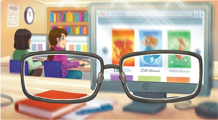 students on computers