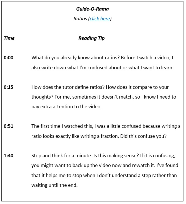 guide-o-rama example