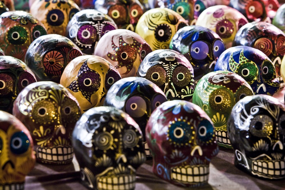 dia de los muertos skulls, or, kalaveras