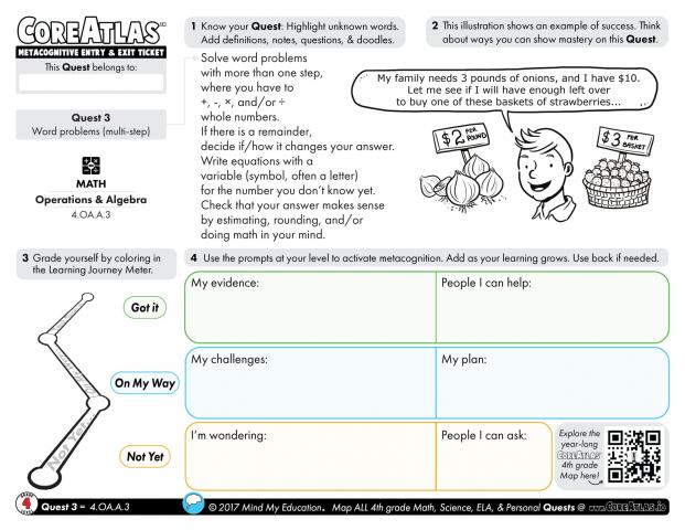 CoreAtlas Entry/Exit Ticket: Word problems multi-step (4th grade)
