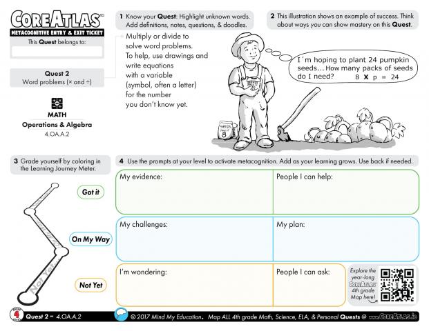 CoreAtlas Entry/Exit Ticket: Word problems x and ÷ (4th grade)