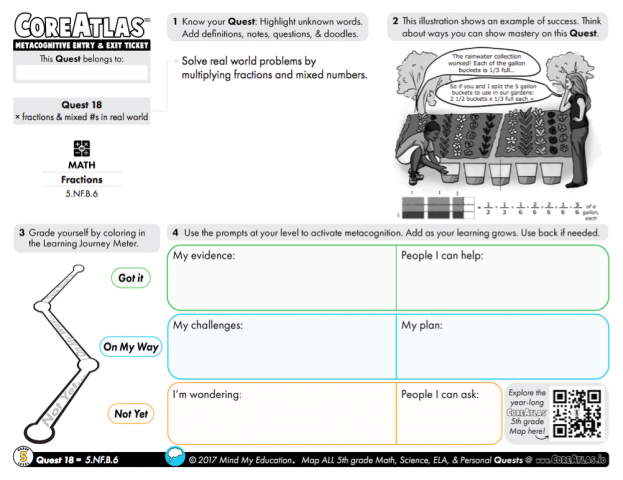 CoreAtlas Entry/Exit Ticket: × fractions & mixed numbers in real world (5th grade)