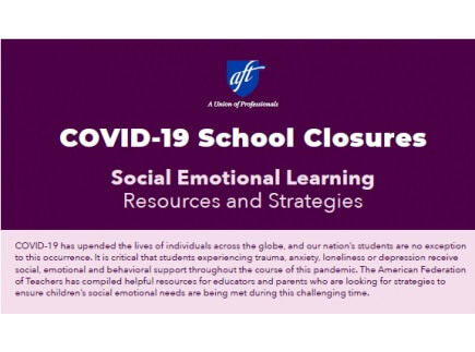 COVID-19 School Closures: Social Emotional Learning Resources and Strategies